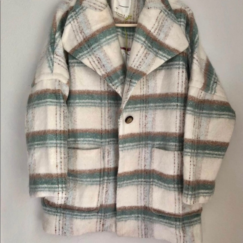 Anthropologie Elsa Plaid Coat Size XS